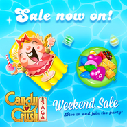 Wrapped candies on Summer weekend sale promotion in 2015