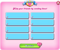 Help your friends by sending lives!