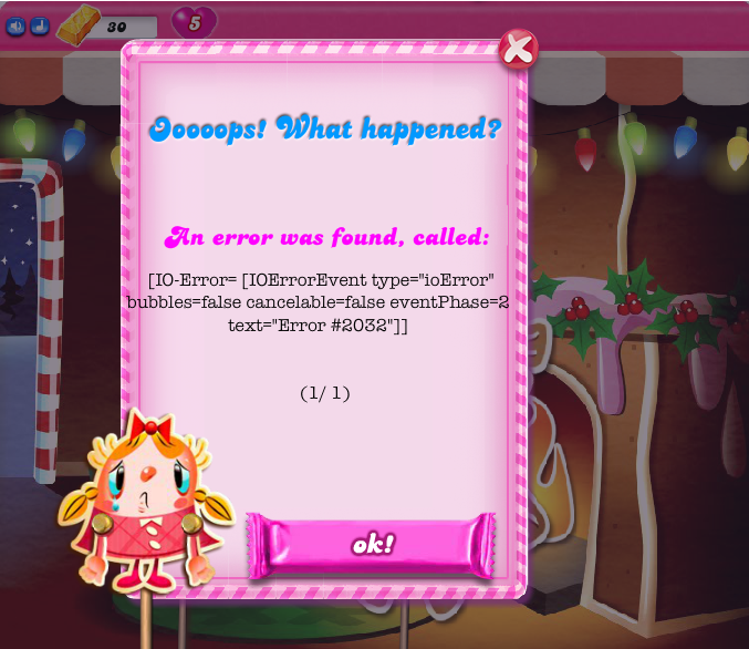 why wont my candy crush load
