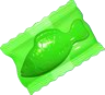 A wrapped green jelly fish