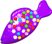 A dotted purple jelly fish