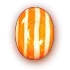 A vertical orange striped candy