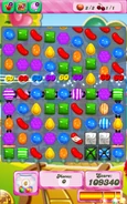 Level 581 during Sugar Crush. Watch the locked blue candy in the lower right corner.