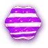 A horizontal purple striped candy