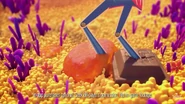Mr. Toffee's feet are stuck in the CCS TV ad