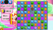 Effects of a Colour Bomb + Striped Candy combination. (Mobile)