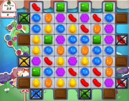 Original version of level 65. It was notorious for being nearly impossible to complete, and many players quit Candy Crush Saga altogether believing this level was impossible.