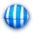 A vertical blue striped candy