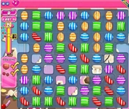 The whole board is full of striped candies!
