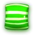 A horizontal green striped candy