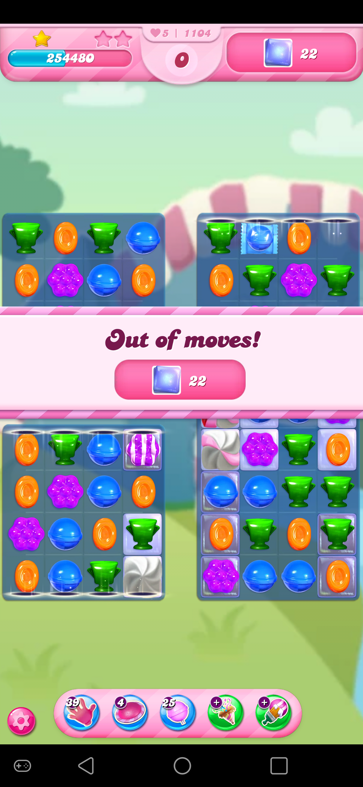 a) Candy Crush Saga visual interface; (b) Tiffi character