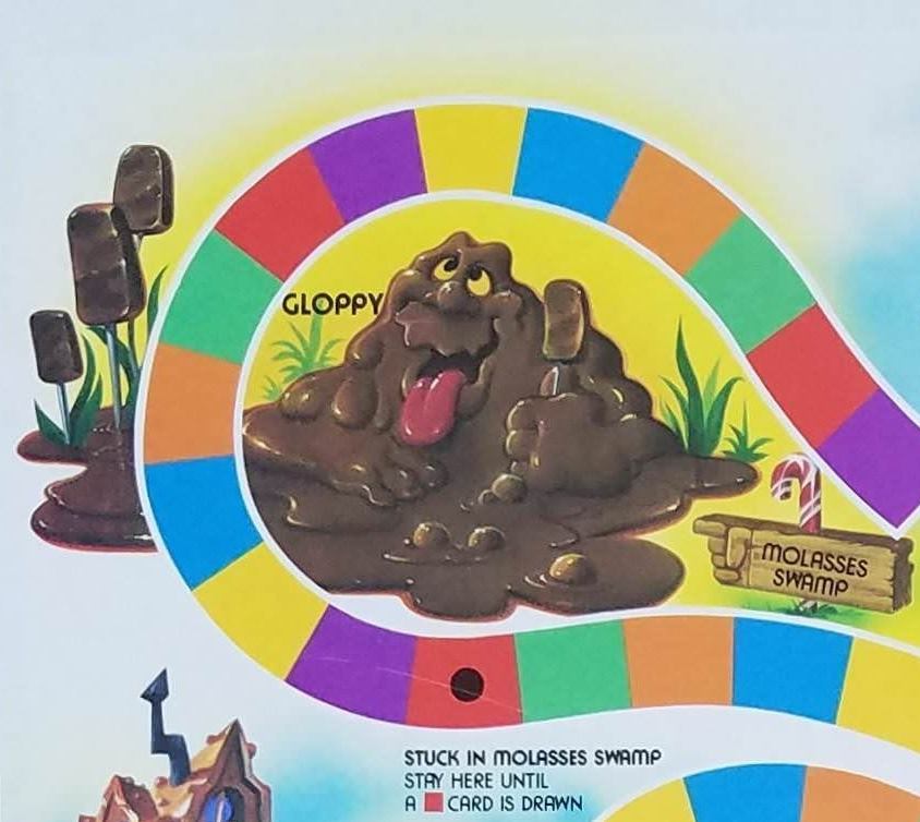 candyland chocolate swamp sign