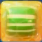 Green horizontal striped candy in one-layered honey