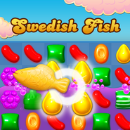 Game Tip! These helpful little fish will eat up your blockers. Just mix four candies and voila! Feed the fish -->