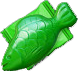 A green wrapped fish