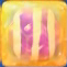 Purple vertical striped candy in one-layered honey