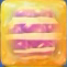 Purple horizontal striped candy in one-layered honey
