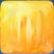 Orange vertical striped candy in two-layered honey