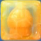Orange bottle in one-layered honey