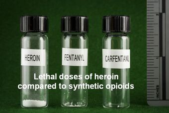 Lethal doses of heroin compared to synthetic opioids