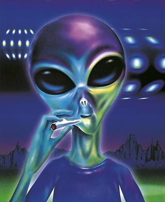 Alien smoking cannabis