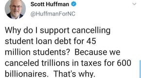 Student loan debt and tax cuts for billionaires