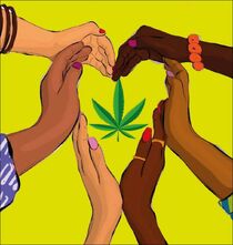 Cannabis heart hands