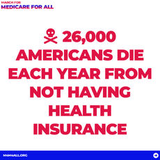 26,000 Americans die each year from not having health insurance