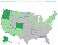 2016 marijuana map of USA before election