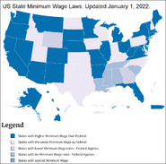 US minimum wage map