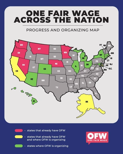 One Fair Wage. Progress and organizing map. See JPG file. [1].