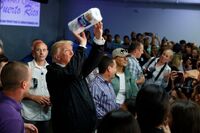 Trump paper towel toss in Puerto Rico