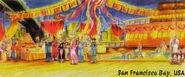 Ilustración del escenario de Ken, que cuenta con cameos de Linn y D. Schaeffer.