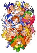 CapcomGirlsGroup.png (407 kB) Chun-Li (centro) junto con varias otras féminas de Capcom (Morrigan, Devilotte, Sylphie, Rose, Mary, Hsien-Ko, Felicia, Mao, Pure the Mage, Cammy, Anita, entre otras).