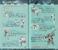 Information on the enemies from the Super Famicom manual.