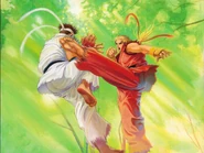 Ryu-ken-fight.png (2.78 MB) Street Fighter Alpha (series) featuring Ryu and Ken fighting