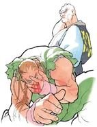 Dan&Retsu.png (3.78 MB) Street Fighter Alpha artwork of Retsu and a bloodied Dan.