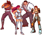 With Hiryu, Mike Haggar and Akira in Capcom Fighting All-Stars