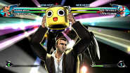 Frank West with a Servbot head in Tatsunoko vs. Capcom: Ultimate All-Stars
