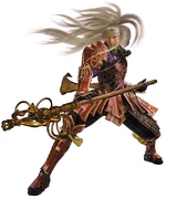 OniDawnTenkai.png (292 KB) As Tenkai in Onimusha: Dawn of Dreams