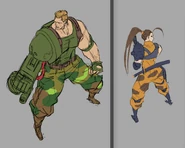 Concept art of Dutch and Linn from Alien vs. Predator for the Capcom Beat ’Em Up Bundle key artwork.