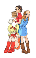 Effie (left) with Houmei and Pat.