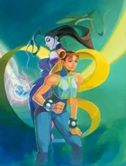 Chun-and-rose.png (1.51 MB) Street Fighter Alpha (series) illustration featuring Rose and Chun-Li