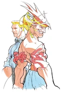 Street Fighter Alpha art with Adon (right)