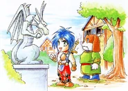 BoF II Dragon Statue.png (465 KB) Ryu and Bow