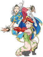 Chun-Li and Cammy posing