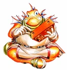 Gobi calculating on his abacus