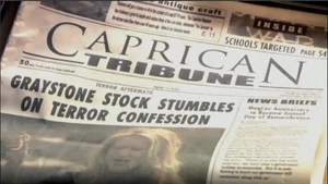 Amanda's confession of Zoe as the MAGLEV bomber makes the headlines.