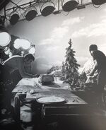 David Wright (left) and Phil Sparrow (right) on the set of Avalanche