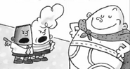 Captain Underpants cronfronted for ordering a cheese burger instead of helping his friends